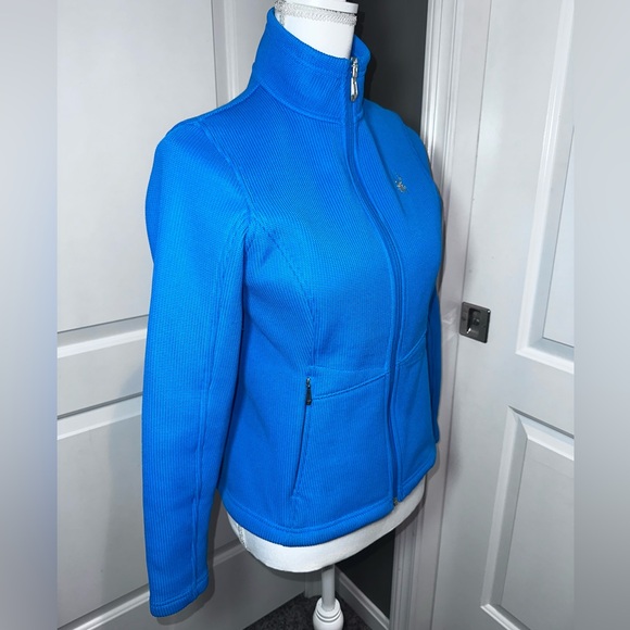 Spyder Blue Core Fleece Full Zip Jacket Warm Athletic Ski Layer - Picture 3 of 16